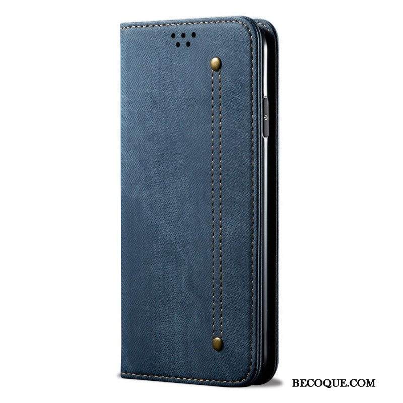 Puhelinkuoret Xiaomi 12 Pro Kotelot Flip Denim Kangas