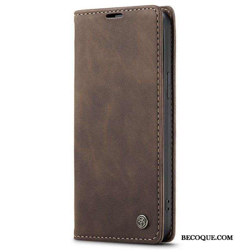 Puhelinkuoret iPhone 15 Kotelot Flip Vintage Faux Leather Caseme