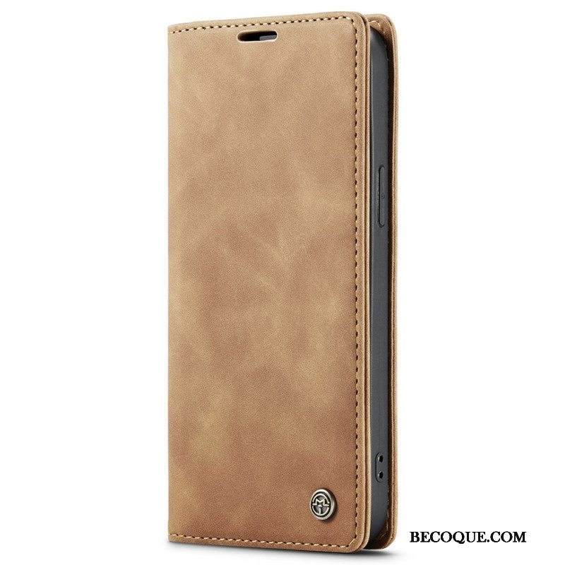 Puhelinkuoret iPhone 15 Kotelot Flip Vintage Faux Leather Caseme