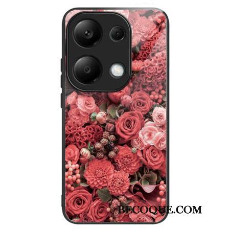 Case Xiaomi Redmi Note 13 Pro 4g Puhelinkuoret Karkaistua Lasia Punaisia Ja Vaaleanpunaisia Kukkia