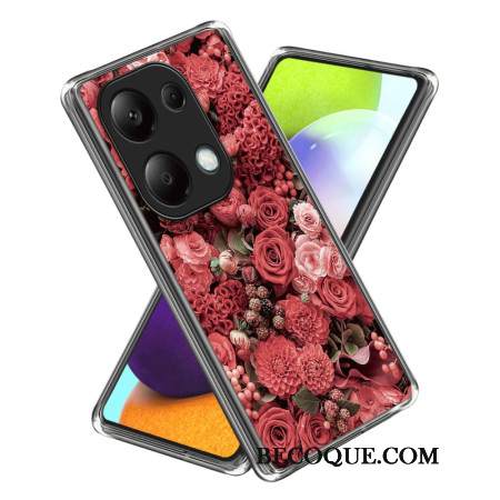 Case Xiaomi Redmi Note 13 Pro 4g Puhelinkuoret Punaiset Ja Vaaleanpunaiset Kukat