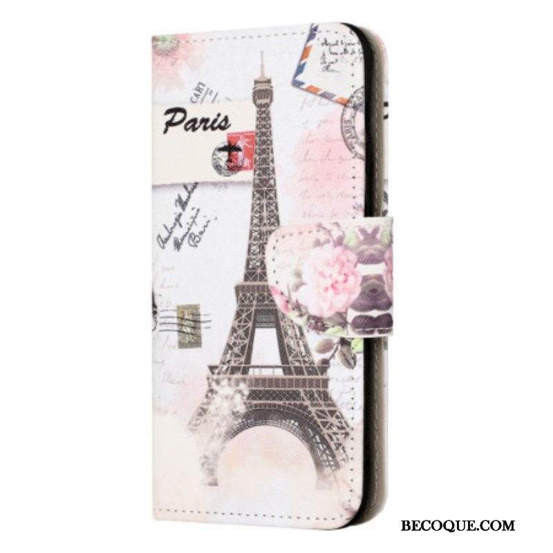 Kotelot iPhone 15 Vintage Eiffel-torni