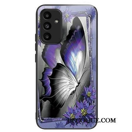 Kuori Samsung Galaxy A15 5g Purple Butterfly Tempered Glass