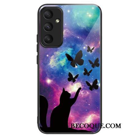 Kuori Samsung Galaxy A55 5g Tempered Glass Cat And Butterflies