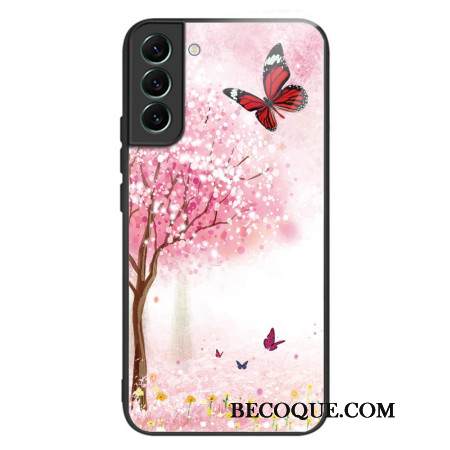 Kuori Samsung Galaxy S24 5g Tempered Glass Cherry Blossoms