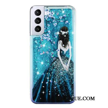 Kuori Samsung Galaxy S24 Plus 5g Blue Girl Glitter Liquid Suojakuori