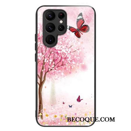 Kuori Samsung Galaxy S24 Ultra 5g Tempered Glass Cherry Blossoms Suojakuori