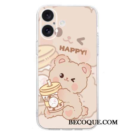 Kuori iPhone 16 Plus Happy Bear Suojakuori