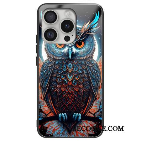 Kuori iPhone 16 Pro Max Tempered Glass Owl Print