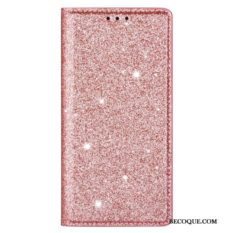 Nahkakotelo iPhone 16 Pro Glitteriä Suojakuori